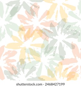 Trendy Hand drawn Wild Meadow florals Vector seamless background. Minimalistic abstract floral pattern.