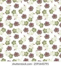 Trendy Hand drawn Wild Meadow florals , Flower bouquet illustration Seamless Pattern Design, Design for fashion , fabric, textile, wallpaper, cover, web , wrapping and all prints