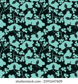 Trendy Hand drawn Wild Meadow florals , Flower bouquet illustration Seamless Pattern Design, Design for fashion , fabric, textile, wallpaper, cover, web , wrapping and all prints