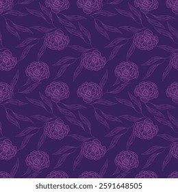 Trendy Hand drawn Wild Meadow florals , Flower bouquet illustration Seamless Pattern Design, Design for fashion , fabric, textile, wallpaper, cover, web , wrapping and all prints