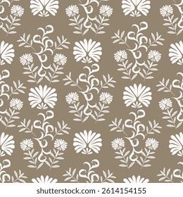 Trendy Hand drawn Wild Meadow florals , Flower bouquet illustration Seamless Pattern Design, Design for fashion , fabric, textile, wallpaper