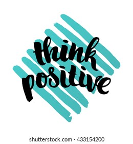 trendy hand lettering poster. Hand drawn calligraphy. Template post card. concept handwritten motivation poster on blue lines "never give up"  creative graphic