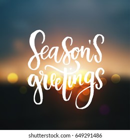 trendy hand lettering poster. Hand drawn calligraphy season`s greeting 