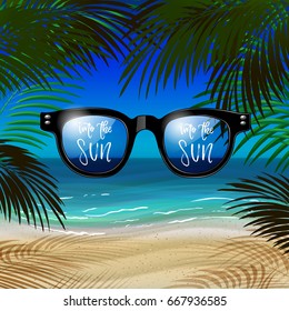 trendy hand lettering poster. Hand drawn calligraphy into the sun 