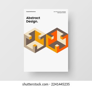 Trendy handbill A4 design vector template. Fresh geometric pattern company identity concept.