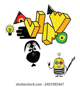 Trendy hand-drawn doodles, Bold modern typography design elements, Hand drawn set of cute doodles.