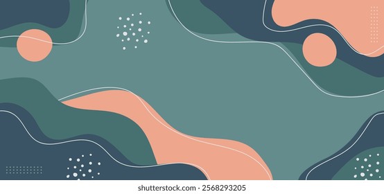 Trendy hand-drawn nature modern background.Vector illustration