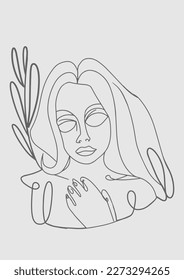 Trendy Hand-Drawn Vector Illustrations. Minimalistic Abstract Faces, Hands, and Shapes in Contemporary Silhouette Style