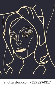 Trendy Hand-Drawn Vector Illustrations. Minimalistic Abstract Faces, Hands, and Shapes in Contemporary Silhouette Style