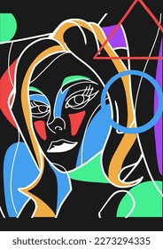 Trendy Hand-Drawn Vector Illustrations. Minimalistic Abstract Faces, Hands, and Shapes in Contemporary Silhouette Style