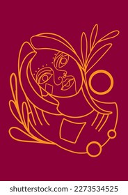 Trendy Hand-Drawn Vector Illustrations. Minimalistic Abstract Faces, Hands, and Shapes in Contemporary Silhouette Style