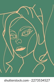 Ilustraciones de vectores de moda dibujadas a mano. Resumen minimalista de caras, manos y formas en estilo de silueta contemporáneo