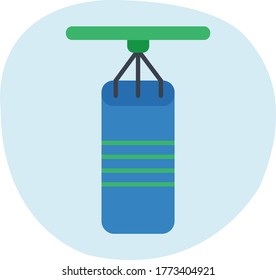 Trendy hanging punch bag icon on blue background for web and mobile graphic.