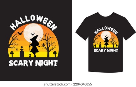 TRENDY HAPPY HALLOWEEN T-SHIRT DESIGN