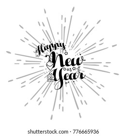 Trendy Happy New Year vector vintage 