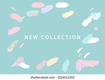 Trendy Header Design with different hand drawn shapes and textures. Cute social media backdrop for advertising, web design, posters, invitations, greeting cards, birthday or anniversary.
