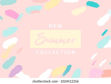 Trendy Header Design with different hand drawn shapes and textures. Cute social media backdrop for advertising, web design, posters, invitations, greeting cards, birthday or anniversary.