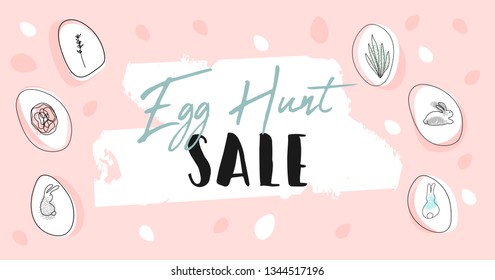 Trendy Header Design with different hand drawn shapes and textures. Cute social media backdrop for advertising, web design, posters, invitations, greeting cards, birthday or anniversary.