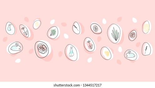 Trendy Header Design with different hand drawn shapes and textures. Cute social media backdrop for advertising, web design, posters, invitations, greeting cards, birthday or anniversary.