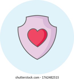 Trendy heart icon on blue background for web and mobile graphic.