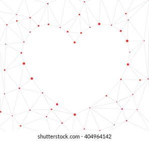 Trendy Heart Triangular Background. Lowpoly Polygonal Vector illustration.