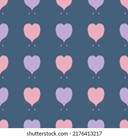 Trendy hearts retro seamless pattern in 1960 style. Simple aesthetic print for tee, textile, fabric and stationery. Hand drawn vector illustration for decor and design.



