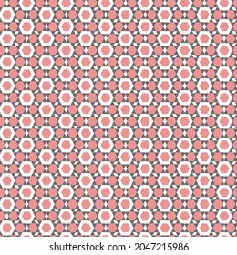 Trendy hexagon geometric flat seamless pattern, Seamless Geometric pattern. red Background, mosaic ornament. Design for prints on fabrics, textile,