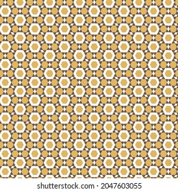 Trendy hexagon geometric flat seamless pattern, Seamless Geometric pattern. yellow Background, mosaic ornament. Design for prints on fabrics, textile,