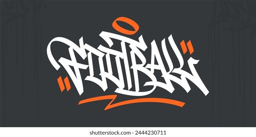 Trendy Hip Hop Hand Written Urban Street Art Graffiti Style Word Football Vector Illustration