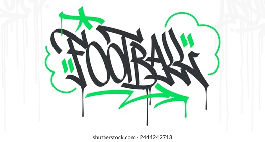 Trendy Hip Hop Hand Written Urban Street Art Graffiti Style Word Football Vector Illustration