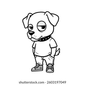 Trendy Hip star Cartoon Dog in Style
