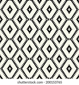 Trendy hipster  Black and white pixel seamless pattern