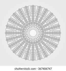 Trendy hipster circle, bright philosophical symbol, circular elements that are a religious, Aztec and African tattoo symbol. Philosophy, spirituality, occultism symbol, Trendy hipster circle.