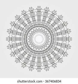 Trendy hipster circle, bright philosophical symbol, circular elements that are a religious, Aztec and African tattoo symbol. Philosophy, spirituality, occultism symbol, Trendy hipster circle.
