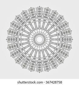 Trendy hipster circle, bright philosophical symbol, circular elements that are a religious, Aztec and African tattoo symbol. Philosophy, spirituality, occultism symbol, Trendy hipster circle.