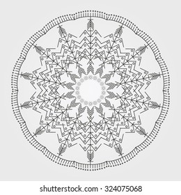 Trendy hipster colored circle, bright philosophical symbol, circular elements that are a religious, Aztec and African symbol.