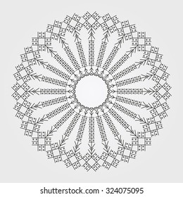 Trendy hipster colored circle, bright philosophical symbol, circular elements that are a religious, Aztec and African symbol.
