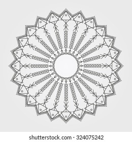 Trendy hipster colored circle, bright philosophical symbol, circular elements that are a religious, Aztec and African symbol.