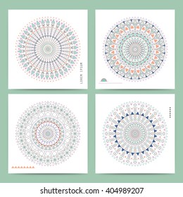 Trendy hipster colored circle, bright philosophical symbol, circular elements that are a religious, Aztec and African tattoo symbol. 