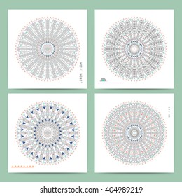 Trendy hipster colored circle, bright philosophical symbol, circular elements that are a religious, Aztec and African tattoo symbol. 