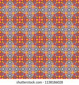 Trendy hipster geometry. Repeating geometric tile pattern. Vector seamless pattern. Modern stylish texture with blue, pink and gray tiles. Simple graphic design.