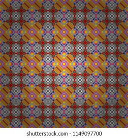 Trendy hipster geometry. Vector seamless pattern. Modern stylish texture with pink, gray and yellow tiles. Repeating geometric tile pattern. Simple graphic design.