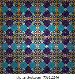 Trendy hipster geometry. Vector seamless pattern. Modern stylish texture with blue, gray and white tiles. Repeating geometric tile pattern. Simple graphic design.