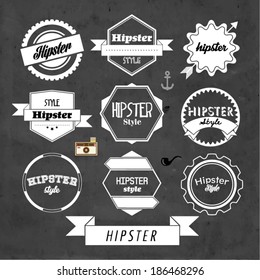 Trendy Hipster Label and Badge Icon Vector Design