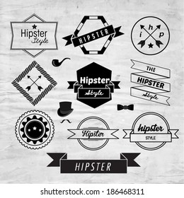 Trendy Hipster Label and Badge Icon Vector Design