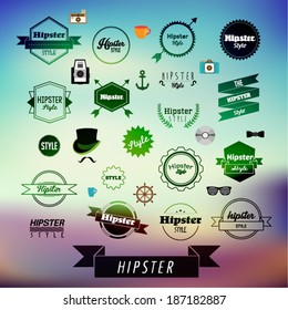 Trendy Hipster Label and Badge Icon Vector Design