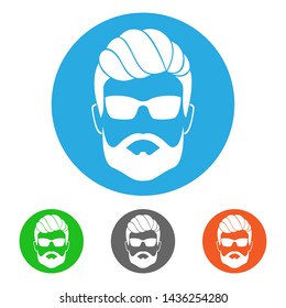 Trendy hipster man avatar. Icon set. Vector. 