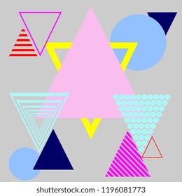 Trendy hipster multicolor memphis vector. Pattern background colorful illustration for art decoration.
