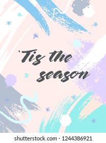 Trendy holidays poster with hand drawn shapes and textures in soft pastel colors.Unique graphic design perfect for prints,flyers,banners,invitations,special offer and more.Modern vector illustration.