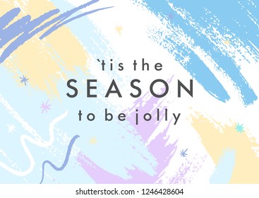 Trendy holidays poster with hand drawn shapes and textures in soft pastel colors.Unique graphic design perfect for prints,flyers,banners,invitations,special offer and more.Modern vector illustration.